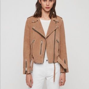 All Saints Balfern Pink Suede Jacket